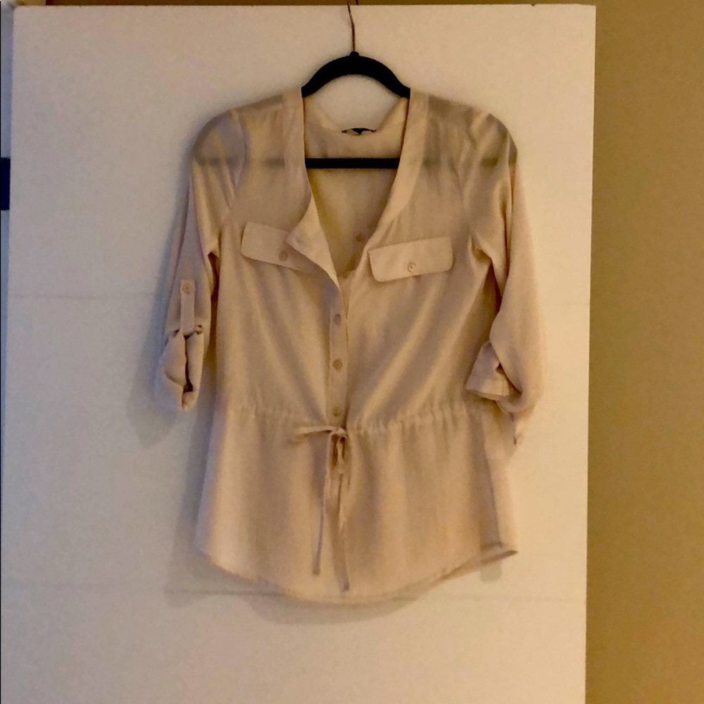 GAP- Silk roll up sleeve blouse.